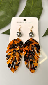 Fern acrylic earrings