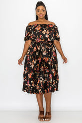Off shoulder floral dress