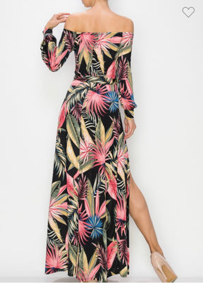 Lesa Maxi Slit Dress with Shorts