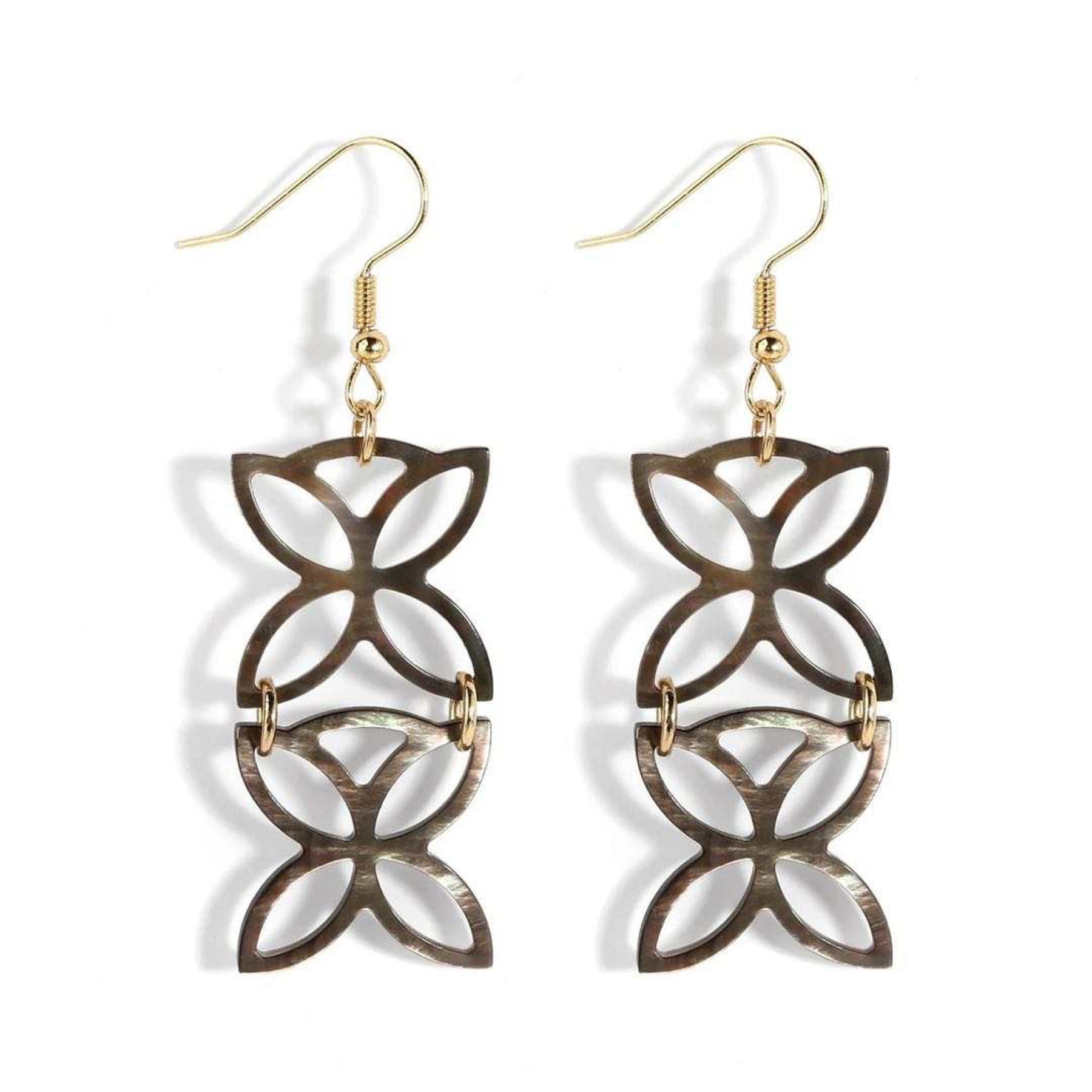 Double tiare mop earrings
