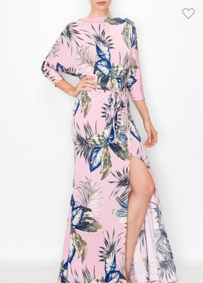 Valentina Maxi Dress with dollman sleeve
