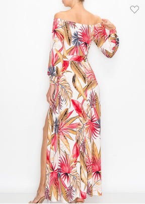 Lesa Maxi Slit Dress with Shorts