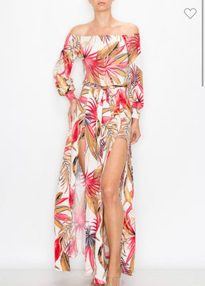 Lesa Maxi Slit Dress with Shorts
