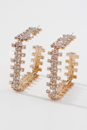 Chunky Large Crystal Hoop Earrings
