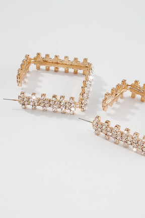 Chunky Large Crystal Hoop Earrings