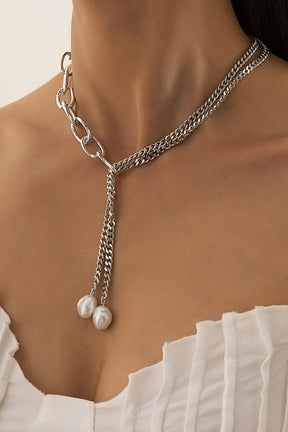 Pearl Pendant Chain Necklace