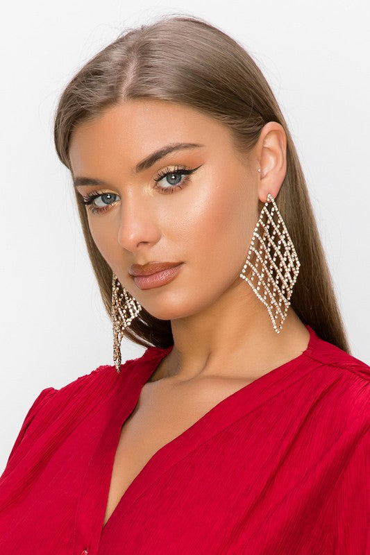 Veronica Rhinestone Mesh Earrings