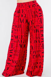 VOGUE Palazzo Pants - Red