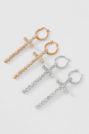 Icy Cross Earrings