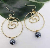 HG Pearl Dangle Hoops