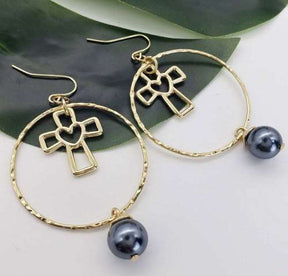 HG Pearl Dangle Hoops