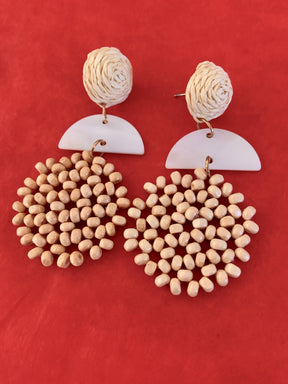 Java Wood Bead Earrings