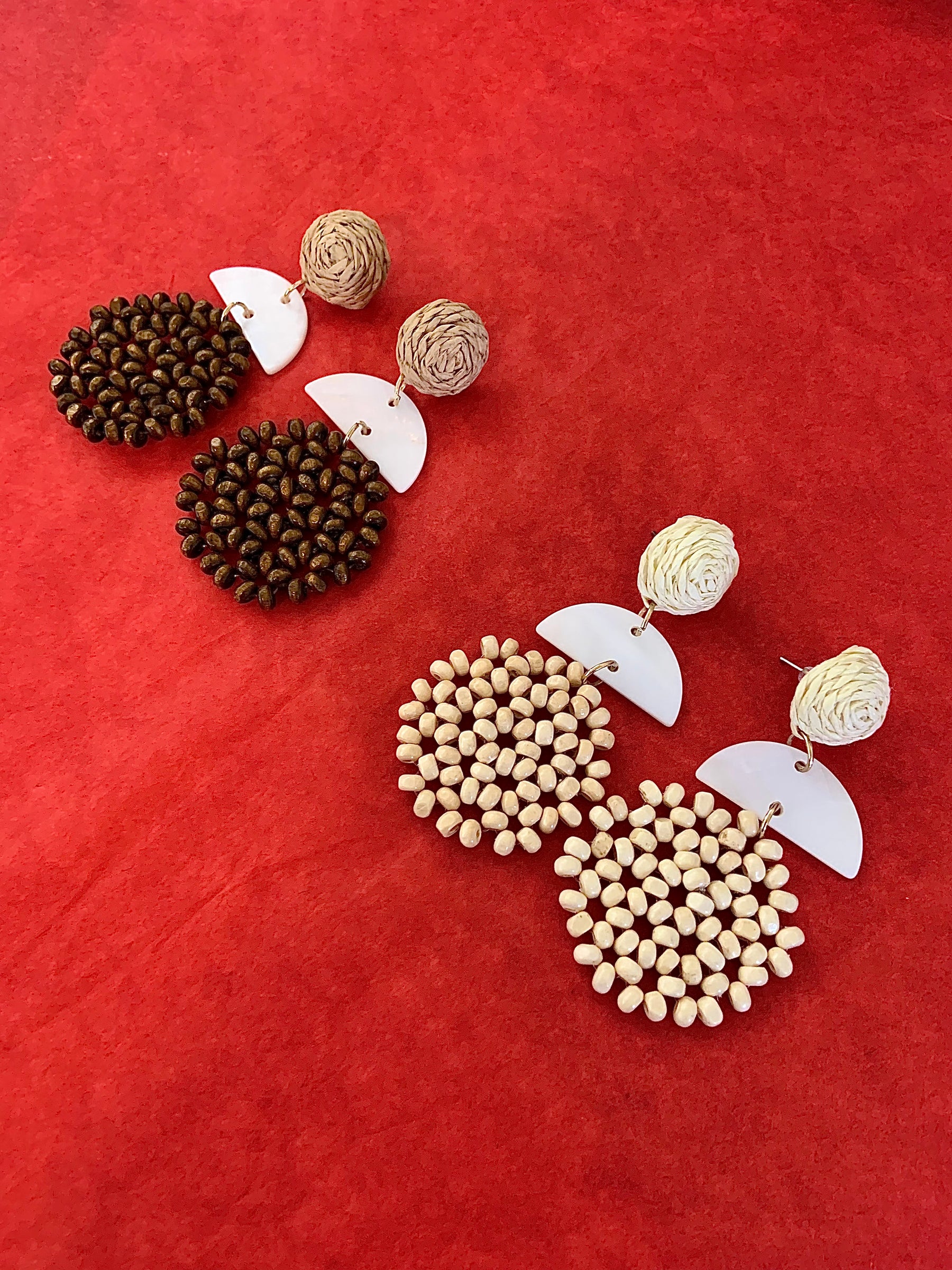 Java Wood Bead Earrings