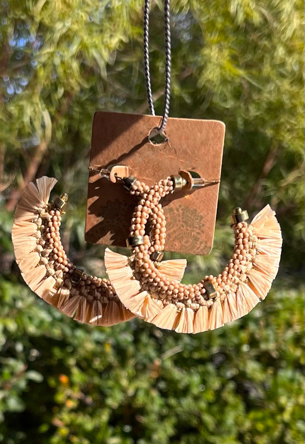 Pele raffia earrings