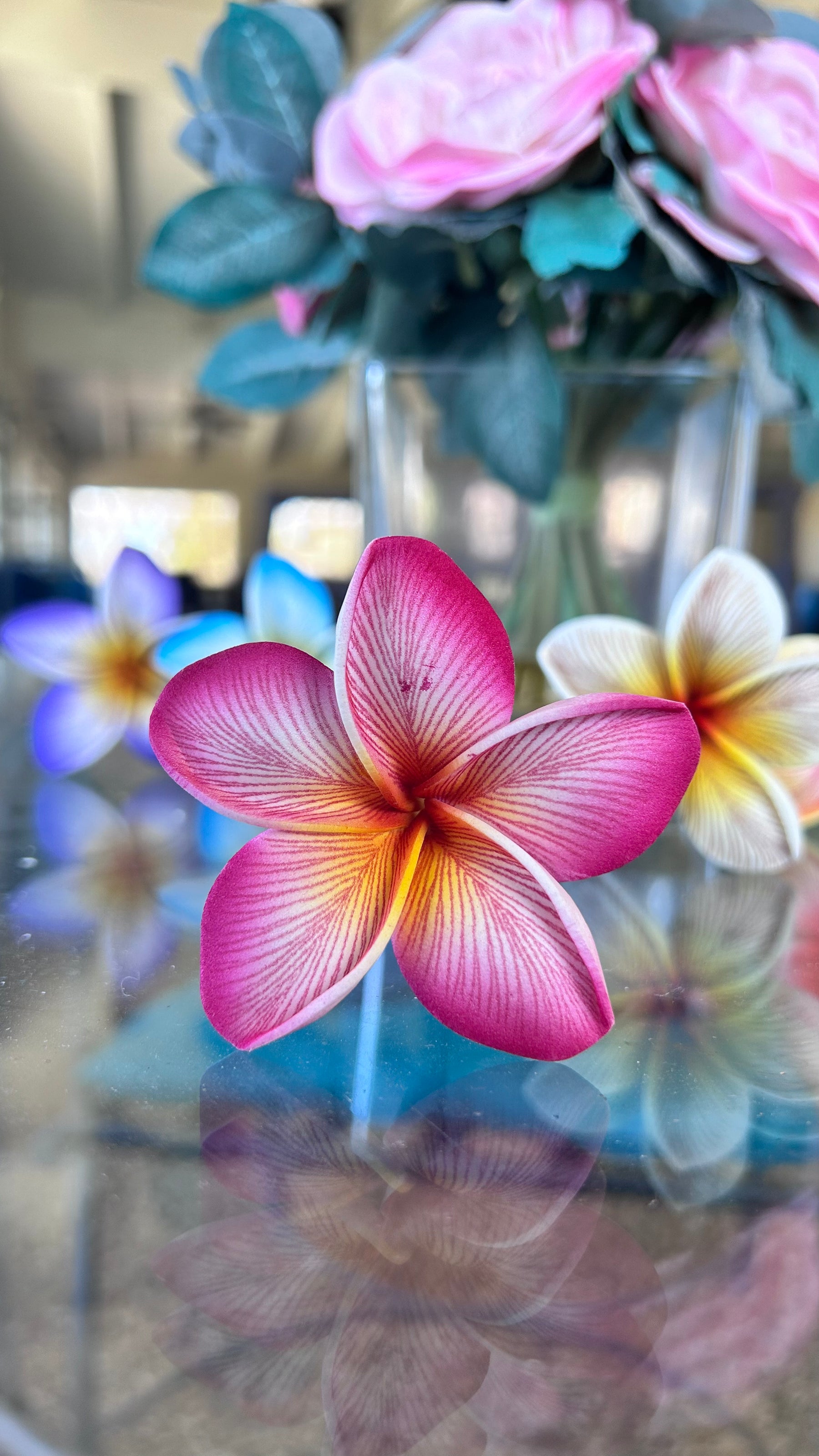 Mini Ombré plumeria with stem