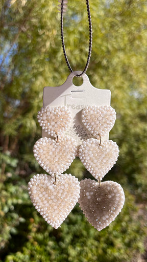Eleganza heart bead earrings