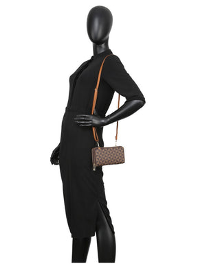 Manulua Double Zipper Crossbody Phone Wallet