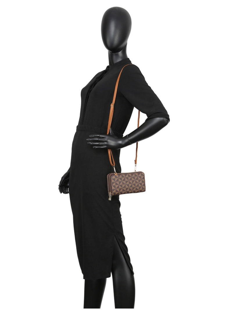 Manulua Double Zipper Crossbody Phone Wallet