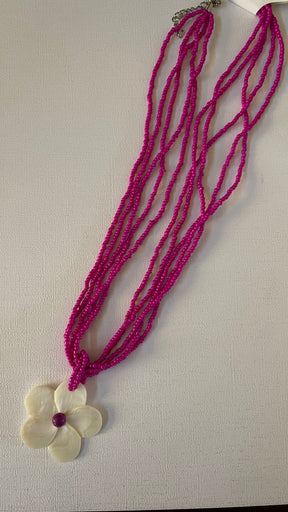 Nana Mother of Pearl Plumeria Necklace