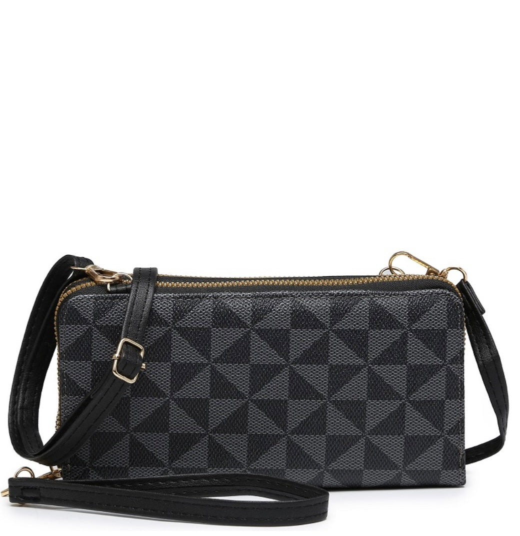 Manulua Double Zipper Crossbody Phone Wallet