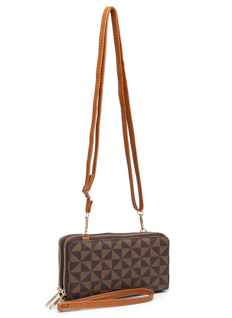Manulua Double Zipper Crossbody Phone Wallet