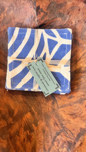 Rise beyond the reef Stenciled cloth coaster