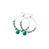 Turquoise Stone Hoops