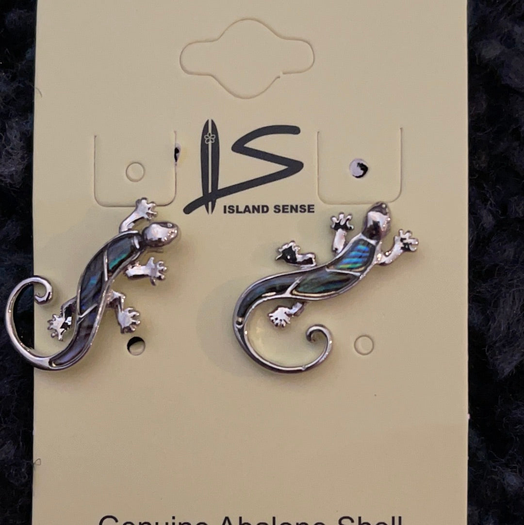 Gecko Abalone Stud Earrings