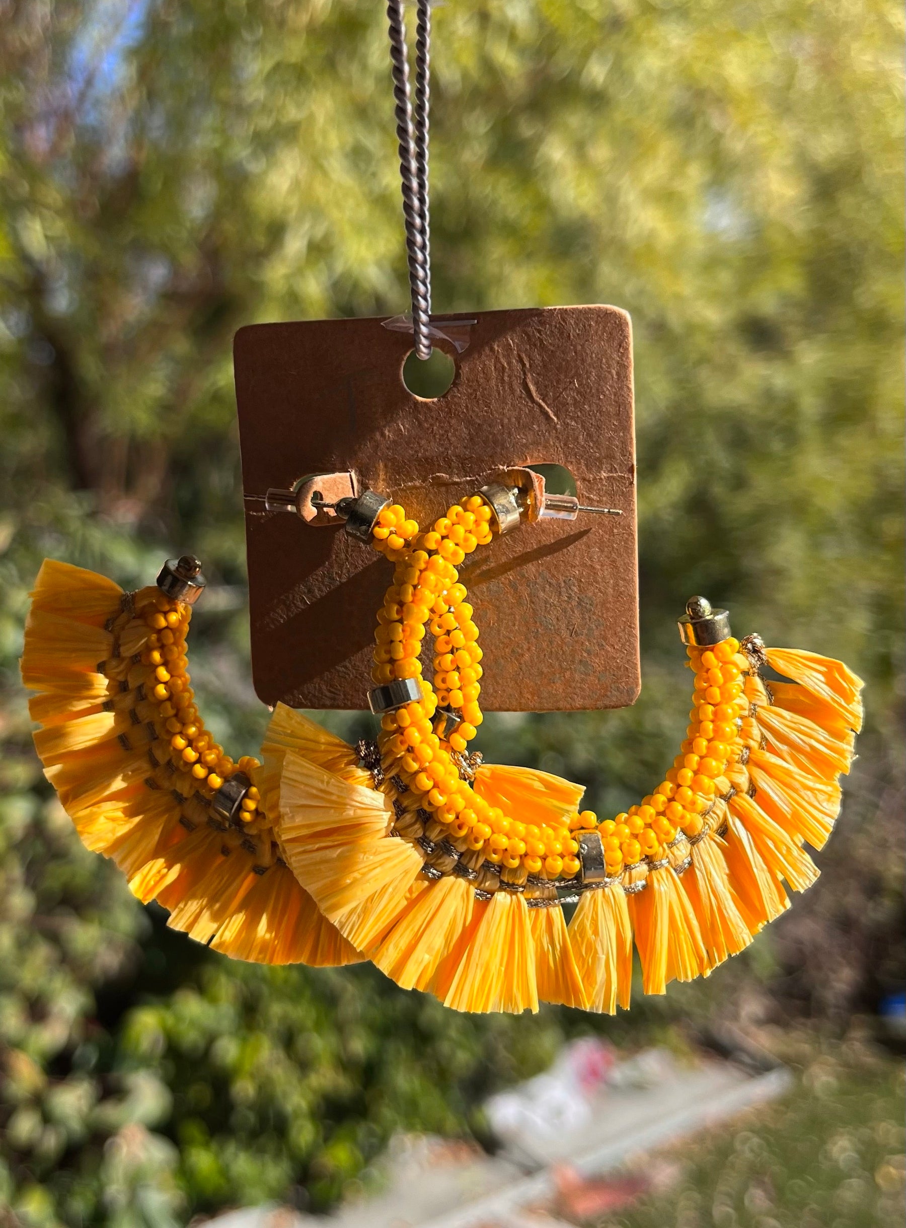 Pele raffia earrings