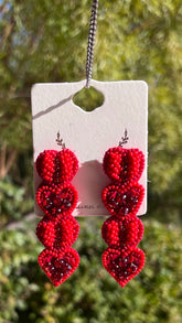 Eleganza heart bead earrings
