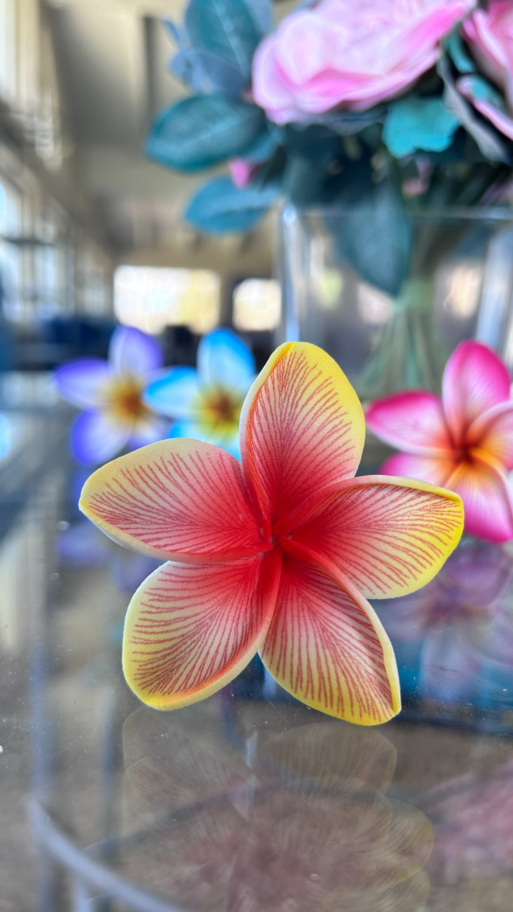 Mini Ombré plumeria with stem