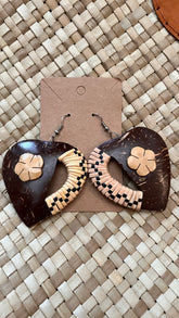 Woven coconut earrings