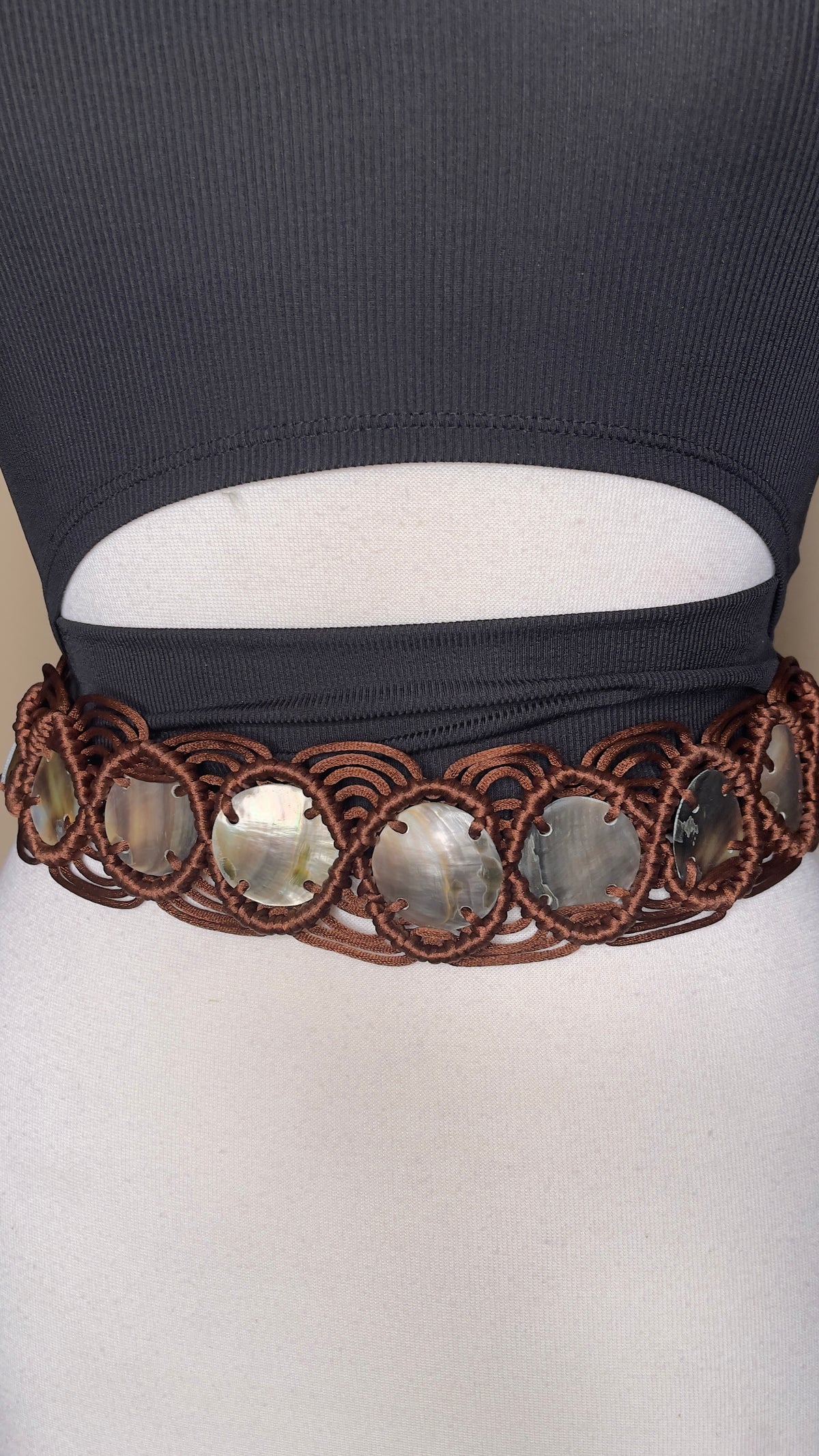 Round MOP Woven Fabric Belt