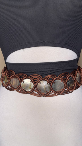 Round MOP Woven Fabric Belt