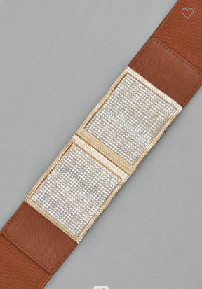 Wave Square Buckle Elastic Belt