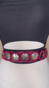 Round MOP Woven Fabric Belt
