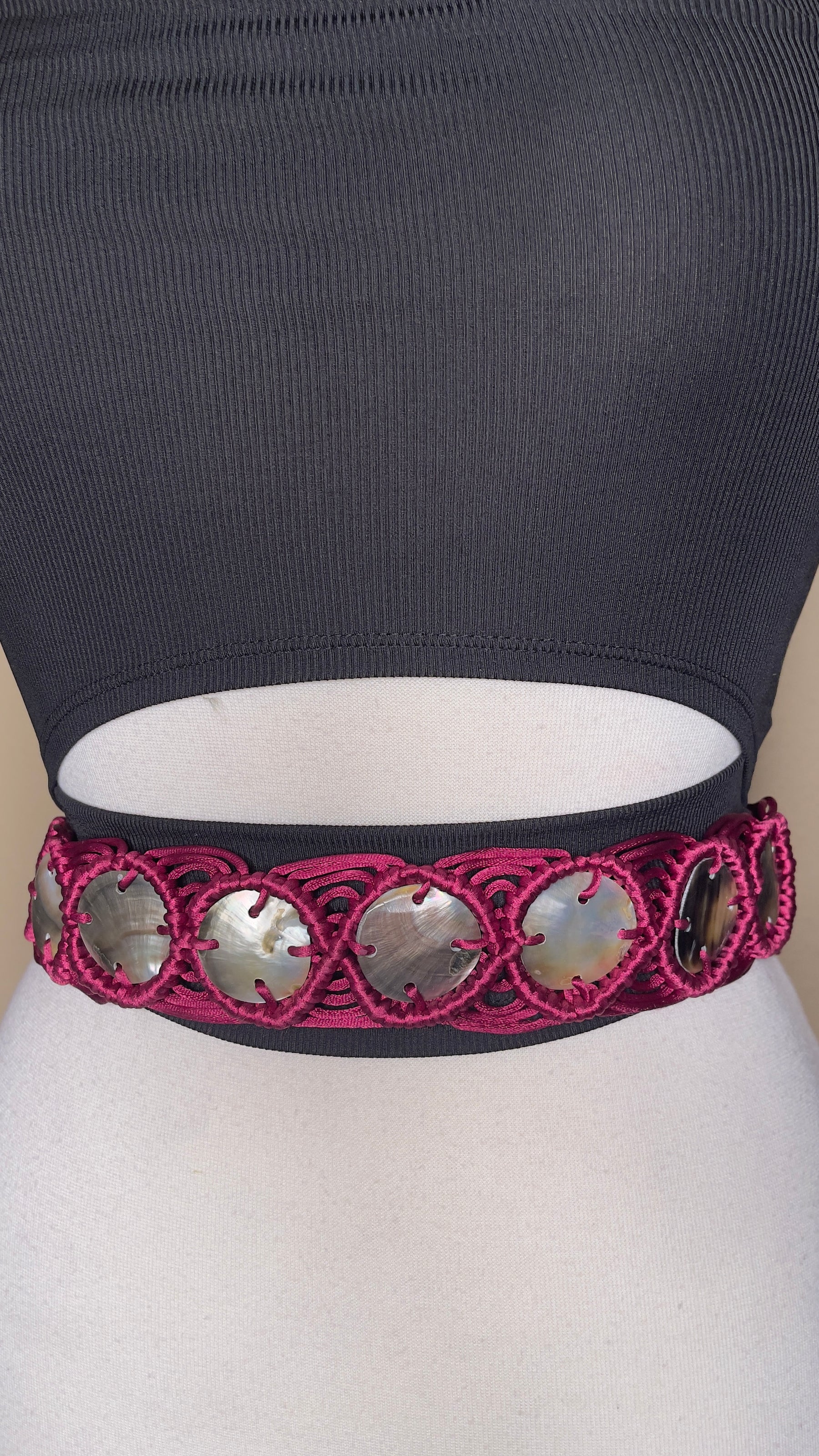 Round MOP Woven Fabric Belt