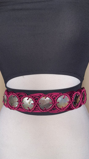 Round MOP Woven Fabric Belt