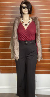 Sophia Curvy Trouser Pant with belt