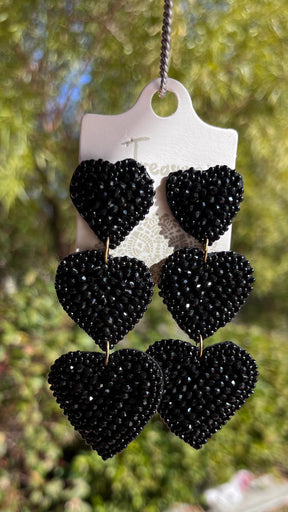 Eleganza heart bead earrings