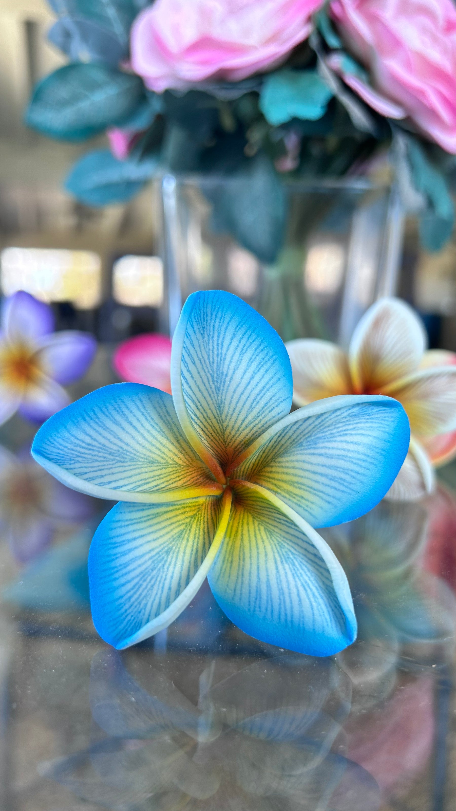 Mini Ombré plumeria with stem
