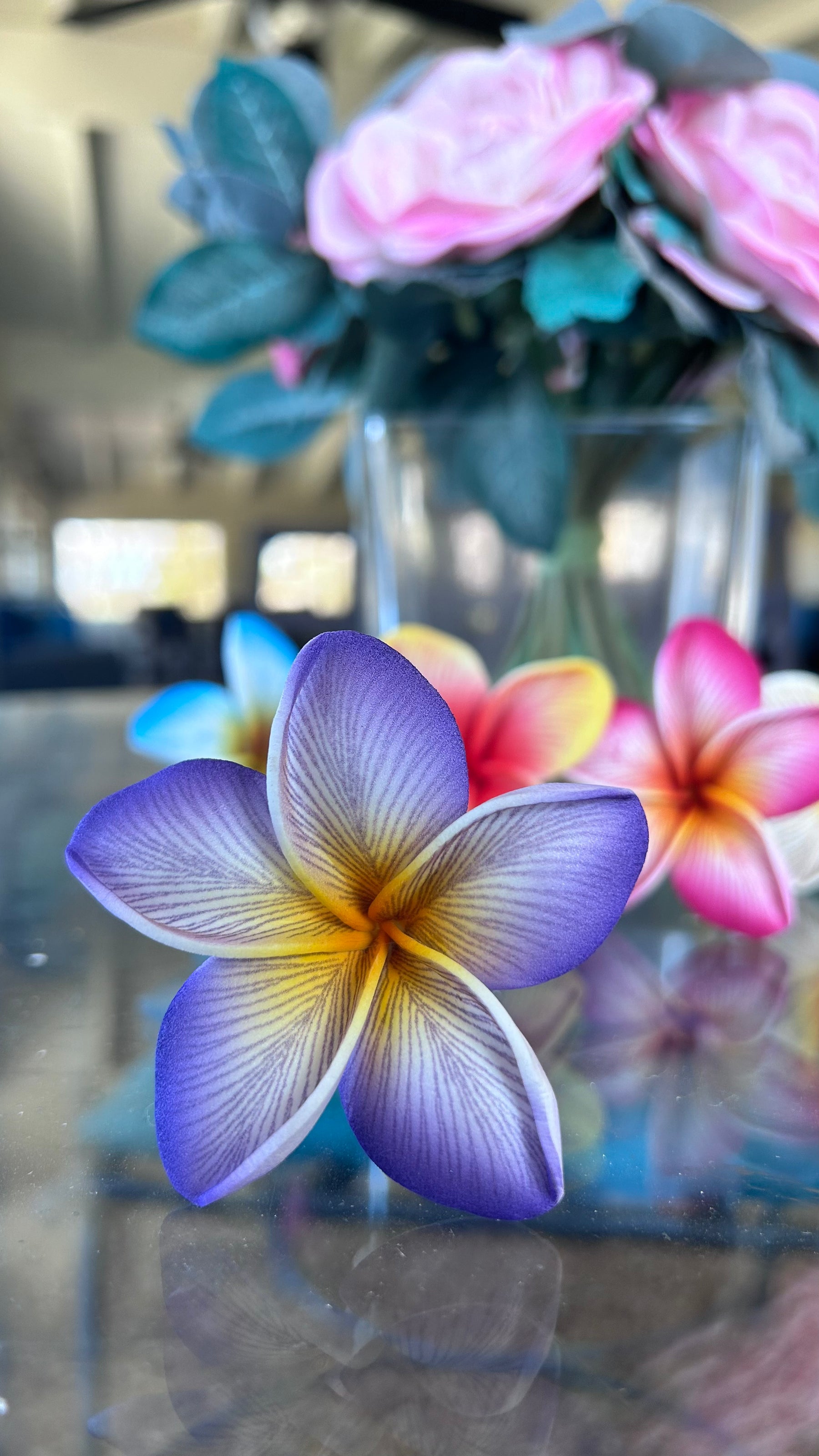 Mini Ombré plumeria with stem