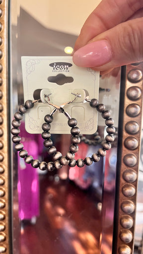 Navajo pearl hoops