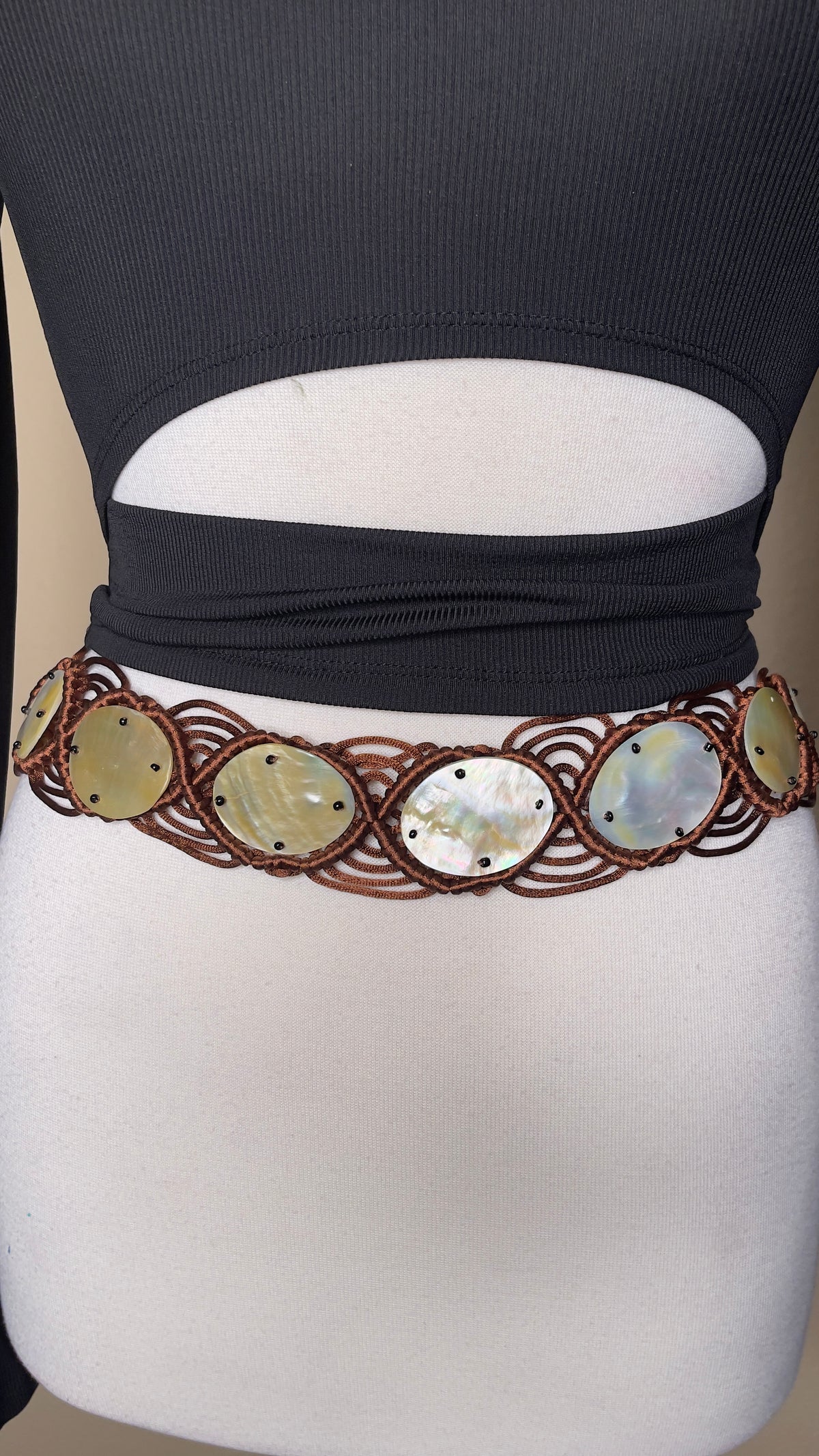 Round MOP Woven Fabric Belt