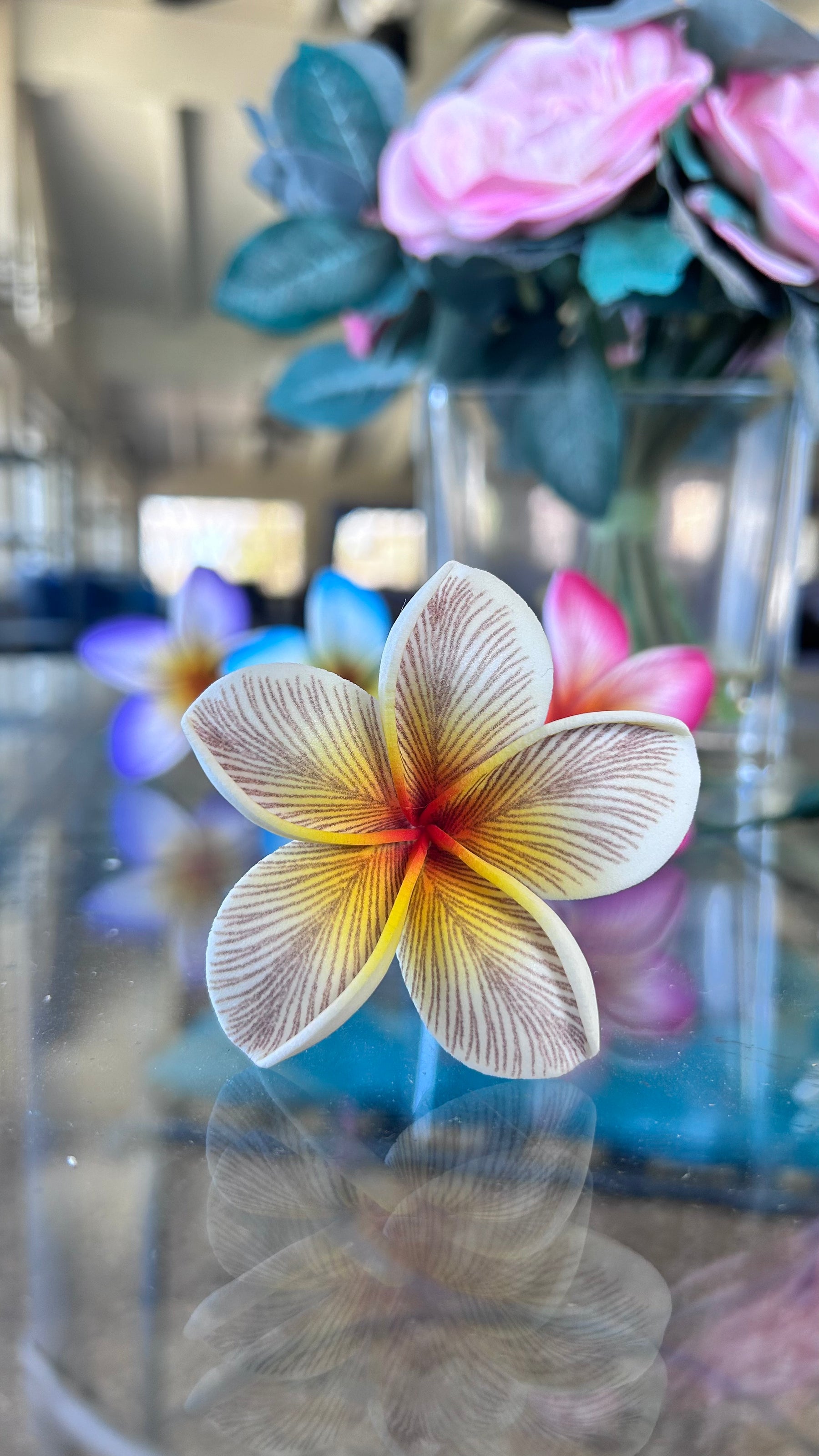 Mini Ombré plumeria with stem